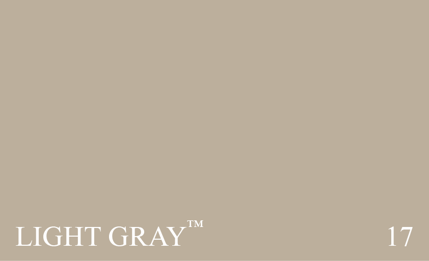 Couleur 17 Light Gray : Couleur neutre. A utiliser seule pour imiter la pierre, ou daspect blanc si associe par exemple au no. 56 Etruscan Red.