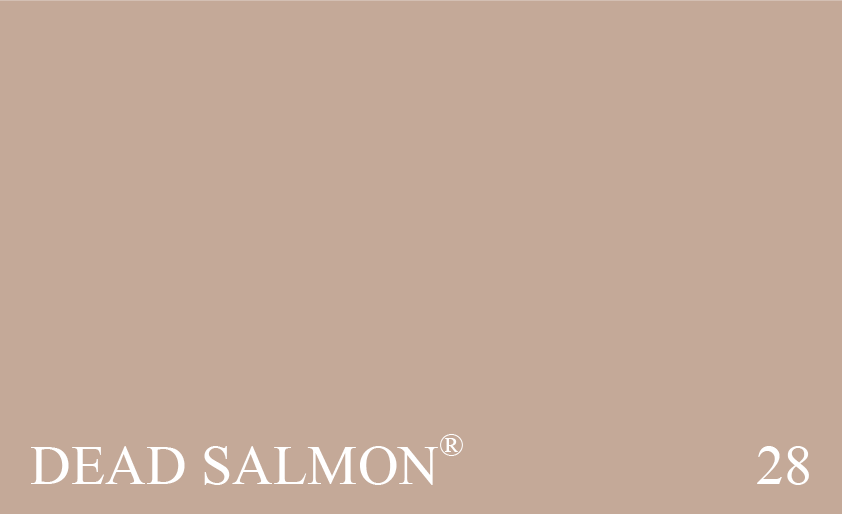Couleur 28 Dead Salmon : Ce nom provient dune ancienne facture tablie pour de la peinture utilise dans la bibliothque de Kedleston en 1805. Bien que lanalyse suggre que la couleur est en fait bien plus proche du no. 21 Ointment Pink, la couleur Dead Salmon illustre ici est dun caractre plus  dfrachi  que la couleur dorigine.