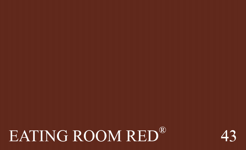 Couleur 43 Eating Room Red : Un rouge intense, populaire vers le milieu du XIXme sicle, n de la dcouverte de nouveaux pigments. Apparent aux coloris rouges du damass.