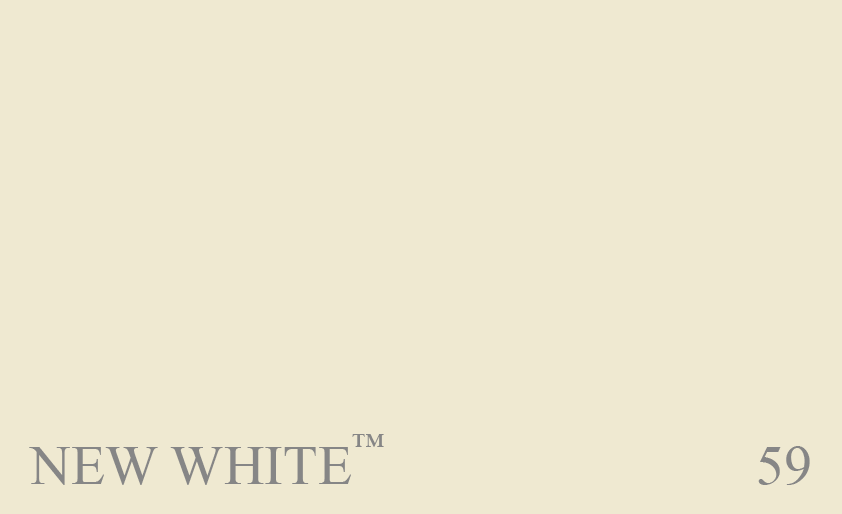 Couleur 59 New White : Couleur neutre. Plus claire que le trs populaire no. 3 Off-White, cette couleur est aussi lgrement plus chaude. Un  blanc  idal  utiliser avec certaines des couleurs les plus vives.