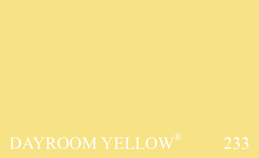 Couleur 233 Dayroom Yellow : Si populaires au cours des annes 1980 et 1990, ces jaunes ensoleills trouvent en fait leur origine dans lAngleterre des annes 1820. Cest une couleur typiquement  Soanienne  ou Rgence.