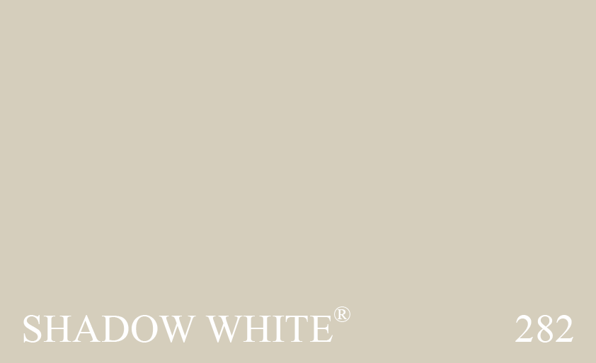Couleur 282 Shadow White : Pour les adeptes des neutres plus lgers sur les murs et les boiseries, cette couleur n'voque pas le jaune comme Slipper Satin et incarne le contraste parfait du Shaded White, lgrement plus fonc.
